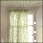 Window Curtain Bamboo Hibiscus 56x84in